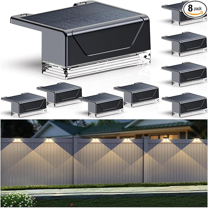 Solar Fence Lights Outdoor - 3000/4000/6000K 3